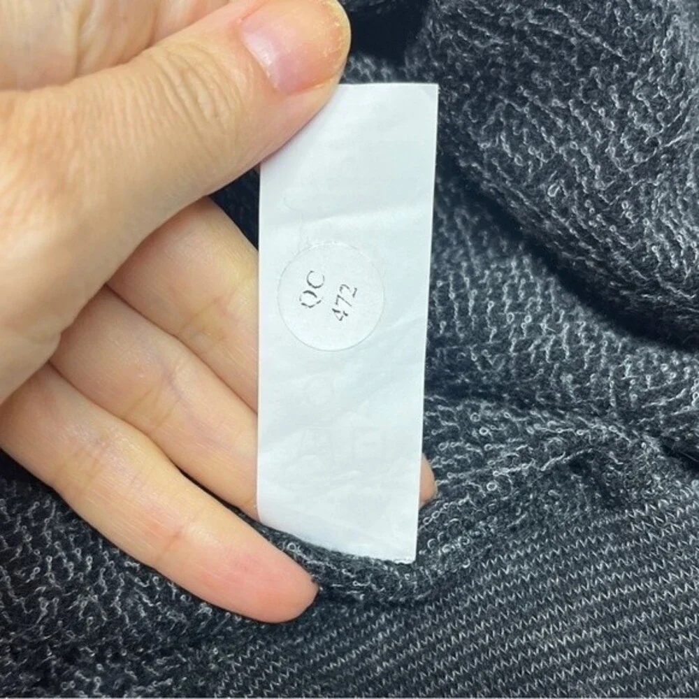 Wings+Horns Knit Mixed Pile Cardigan in Medium Black M